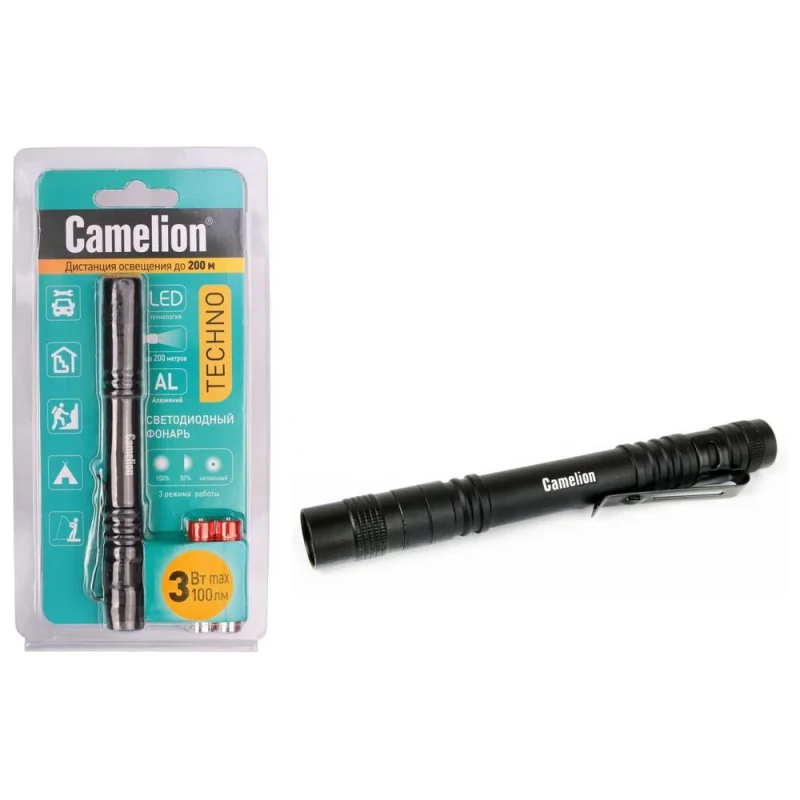 Π€ΠΎΠ½Π°ΡΡ Camelion LED51517 ΡΠ΅ΡΠ½ΡΠΉ, LED XPE, 3 ΡΠ΅ΠΆΠΈΠΌΠ°, 2XLR03 Π² ΠΊΠΎΠΌΠΏΠ»Π΅ΠΊΡΠ΅, Π°Π»ΡΠΌΠΈΠ½ΠΈΠΉ, Π±Π»ΠΈΡΡΠ΅Ρ 12917