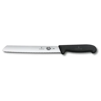 Нож для хлеба Victorinox лезвие 21 см волнистое, черный 5.2533.21