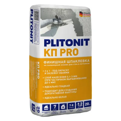 Шпаклевка полимерная Plitonit Кп Pro финишная белая 20 кг
