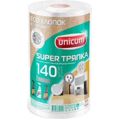 Тряпки для уборки UNICUM в рулоне, 140 листов 302449
