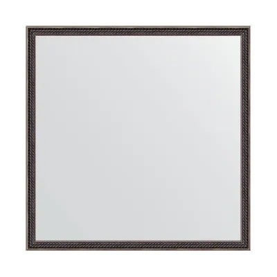 Зеркало EVOFORM в багетной раме - витой махагон 28 mm (68x68 cm) 0658