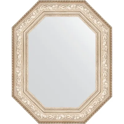 Зеркало EVOFORM в багетной раме - виньетка серебро 109 mm (70x90 cm) 7255