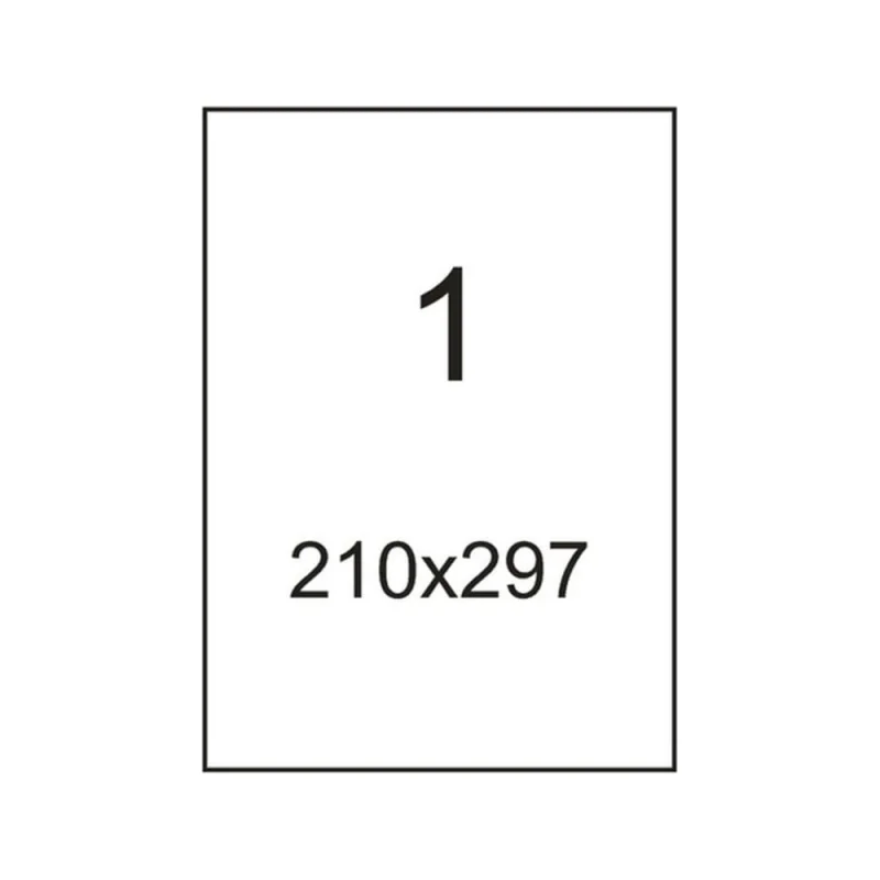 Этикетки самоклеящиеся Комус универсальные 210х297мм,70г белая (10 листов/уп.) 439293