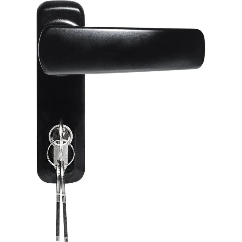 Внешняя нажимная ручка для противопожарных дверей Doorlock DL PD900FR/H1, черная, с цилиндром, толщина двери до 105 мм 75441
