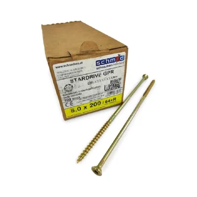 Шурупы Simpson Schmid StarDrive GPR 6.0x200/64 SK TX30, желтый цинк, потайной, 50 шт. 5834740602000001