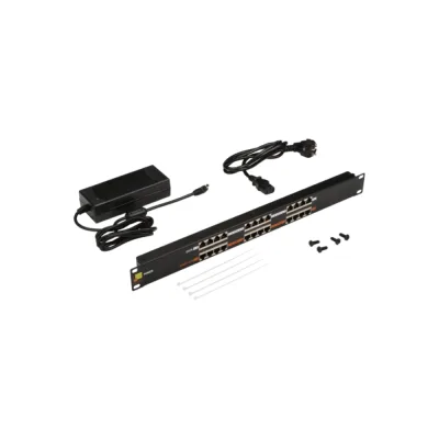 Панель LANMASTER POE, 19, 12 портов, с одним блоком питания 48V, 120W LAN-PP12-POE/A1