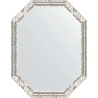 Зеркало EVOFORM в багетной раме - волна алюминий 46 mm (53x68 cm) 7010