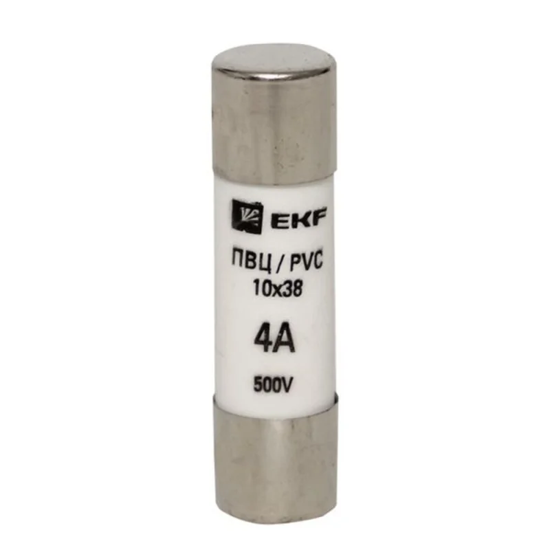 Вставка плавкая EKF ПВЦ 4А 50 кА 500 В цилиндрическая (pvc-10x38-4)