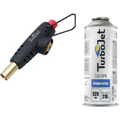 Горелка с пьезоподжигом и с газовым картриджем Turbojet TJ933-PB