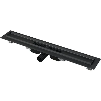 Водоотводящий желоб Alcadrain APZ1BLACK-650 с порогами для перфорированной решетки 00052146