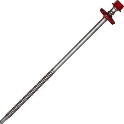 Саморез для сэндвич-панелей HARDWEX ТМ HWX5-P10-6.3/5.5x160 мм, св.№3, RUSPERT, RAL 3020, 50 шт. 5190002407350
