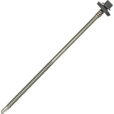 Саморез для сэндвич-панелей HARDWEX ТМ HWX5-P10-6.3/5.5x160 мм, св.№3, RUSPERT, RAL 7005, 50 шт. 5190002407442