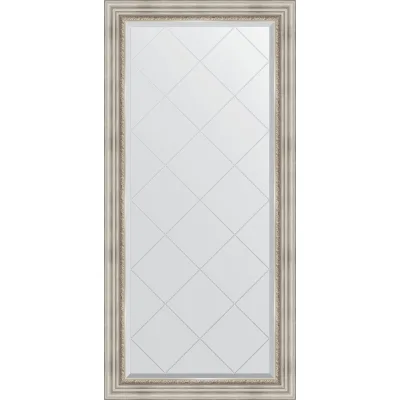 Зеркало EVOFORM с гравировкой в багетной раме - римское серебро 88 мм (76x158 см) BY 4276