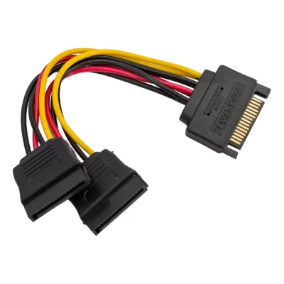 Кабель питания Cablexpert SATA 15pin /2x15pin, на 2 SATA устройства, 15см CC-SATAM2F-01
