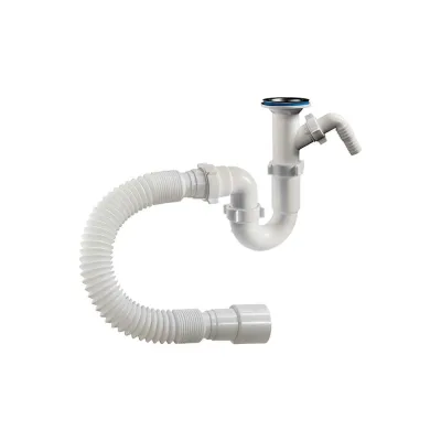 Прямоточный сифон ORIO 1 1/2x40, с одним отводом, с гибкой трубой 40-40/50 S-42059