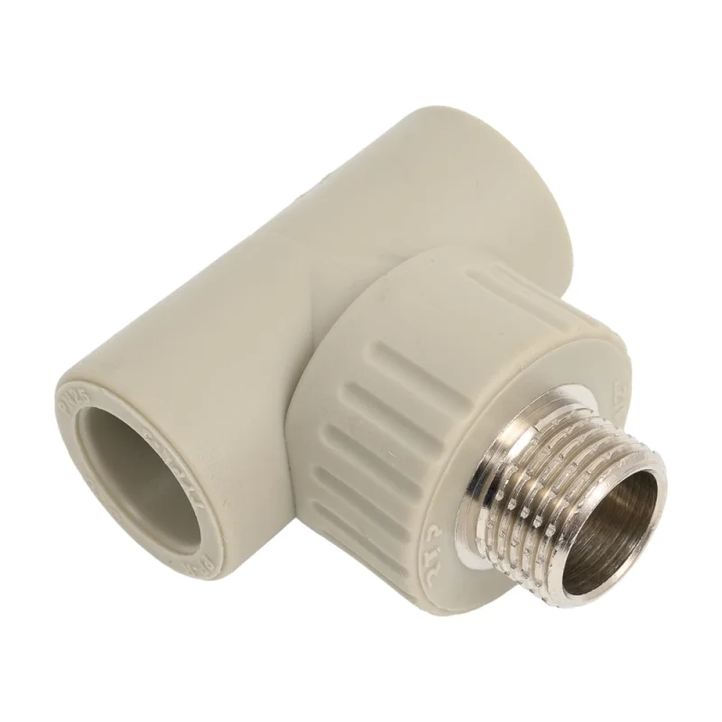 Тройник RTP PN25 комбинированный, наружная резьба D20х1/2", серая 10995