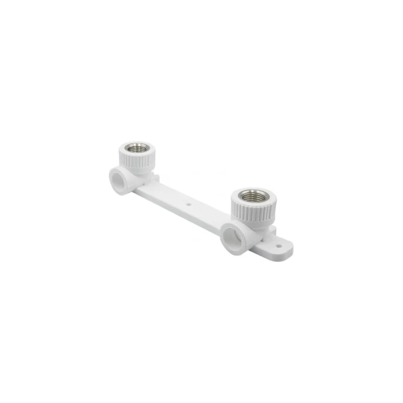 Комбинированный уголок VRT 20х1/2 вн., с креплением, двойной, белый, EVER plast 538274