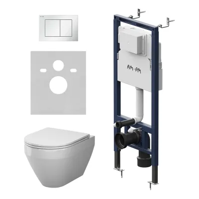 Инсталляция AM.PM MasterFit с клав S белый глянец с подвесным унитазом Spirit V2.0 Aquaspin IS130201.701900