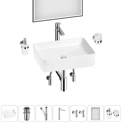 Набор Wellsee 7 в 1 Mint накладная раковина 50x38 см 20218897R