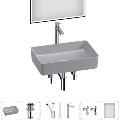 Набор Wellsee 6 в 1 FreeDom 2.0 накладная раковина 50x34 см 20217905R