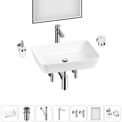 Набор Wellsee 7 в 1 Cromulent накладная раковина 56x40 см 20218999R
