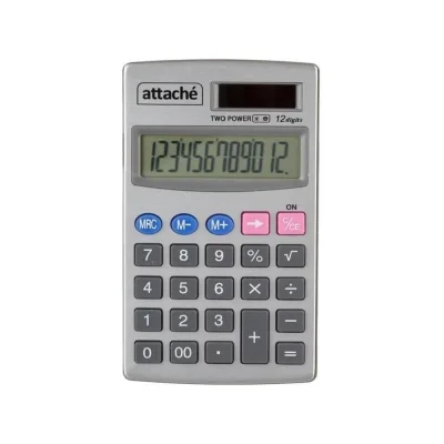 Карманный калькулятор Attache ATC-333-12P 12-ти разрядный серебристый 1277751