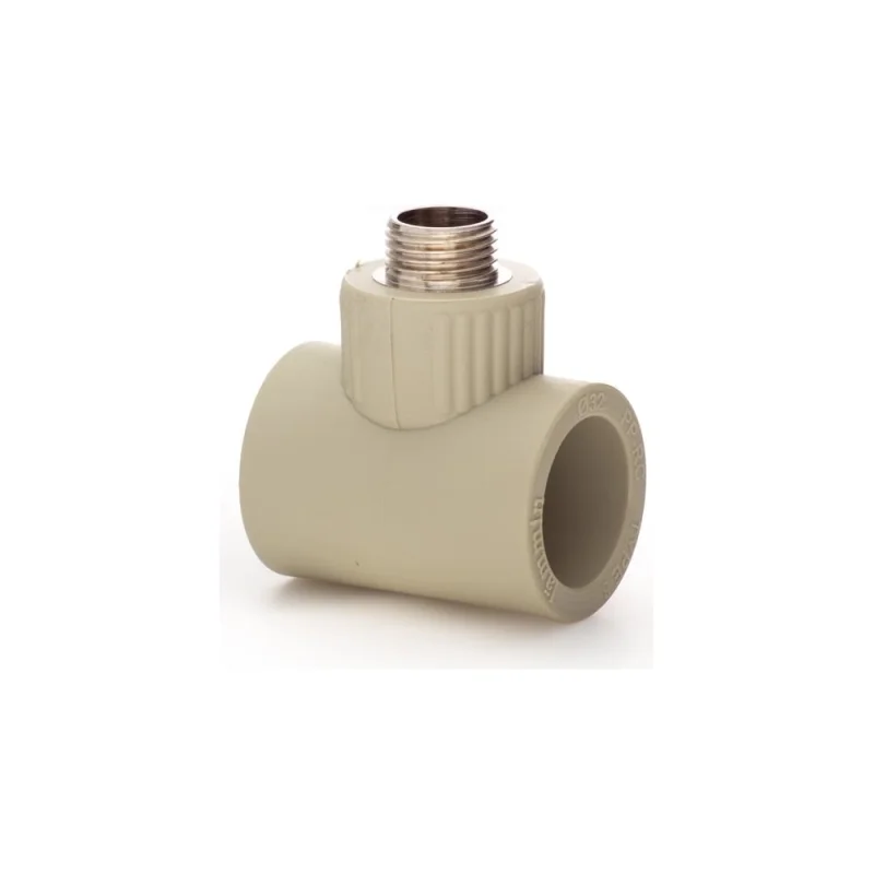 Тройник LAMMIN ppr комбинированный, нр 32x1/2" 50/10 серый Lm31046032015G