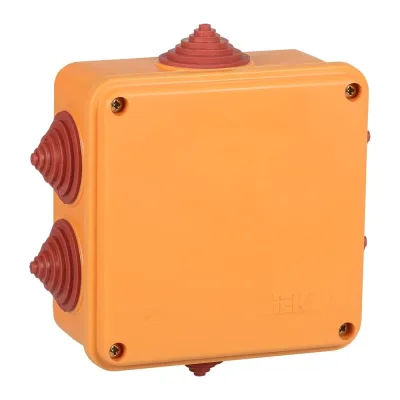 Распаячная коробка IEK огн. пс 100x100x50мм 4p 4мм2 ip55 6 вв. UKF30-100-100-050-4-4-09