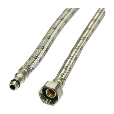 Подводка для смесителей СТМ сталь, 1/2xM10x120 см., короткий штуцер CWFSS120