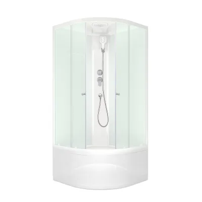 Душевая кабина Domani-Spa Delight Slim 90х90х218 см стекло матовое 4 мм с высоким поддоном полукруг