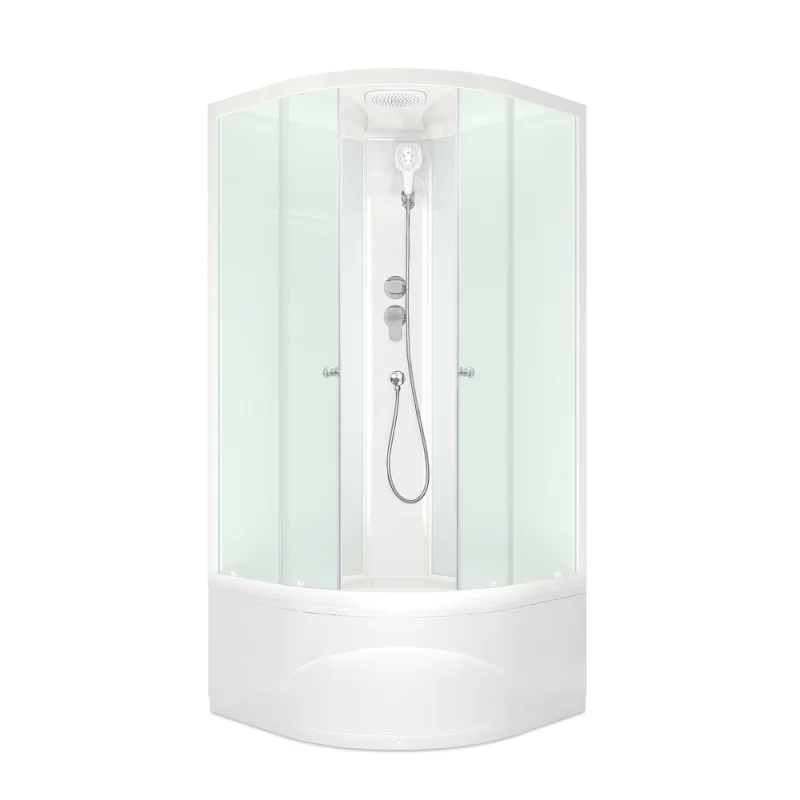 Душевая кабина Domani-Spa Delight Slim 90х90х218 см стекло матовое 4 мм с высоким поддоном полукруг
