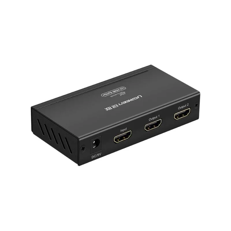 Π‘ΠΏΠ»ΠΈΡΡΠ΅Ρ UGREEN 40201 HDMI 1x2 Splitter Ρ Π°Π΄Π°ΠΏΡΠ΅ΡΠΎΠΌ ΠΏΠΈΡΠ°Π½ΠΈΡ 5V 1A DC, ΡΠ΅ΡΠ½ΡΠΉ 40201EU