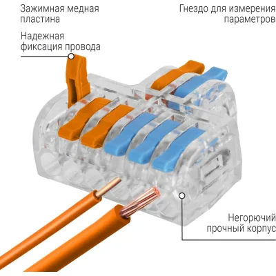 Разветвительная клемма TDM ELECTRIC СКР-626 в прозрачном корпусе (4 мм2) SQ0527-0404
