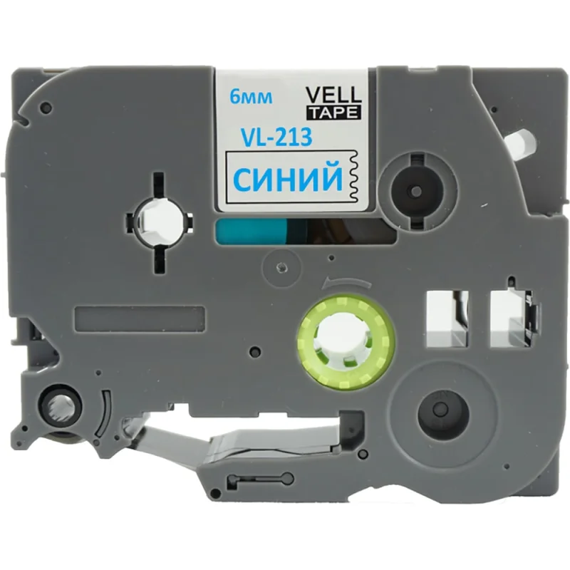 Лента Vell VL-213 (6 мм, синий на белом) для PT 1010/1280/D200/H105/E100/ D600/E300/2700/ P700/E550/9700 355862