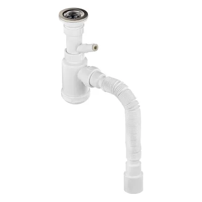 Сифон для кухонной мойки MasterProf 1.1/2"х40, для раковины на кухню, с гибким соединением 40х40/50 ИС.110684