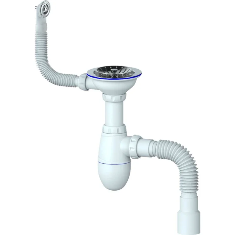 Сифон Unicorn B426P 3 1/2х40 с круглым переливом, с гофрой 40х40х50 винт, шток, ручка - пластик 538035