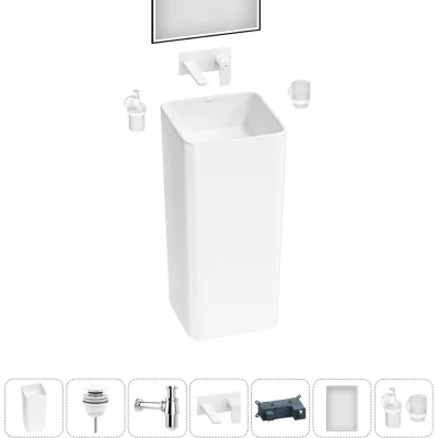 Набор Wellsee 6 в 1 Callipy Art напольная раковина 40x40x84 см 20218930R
