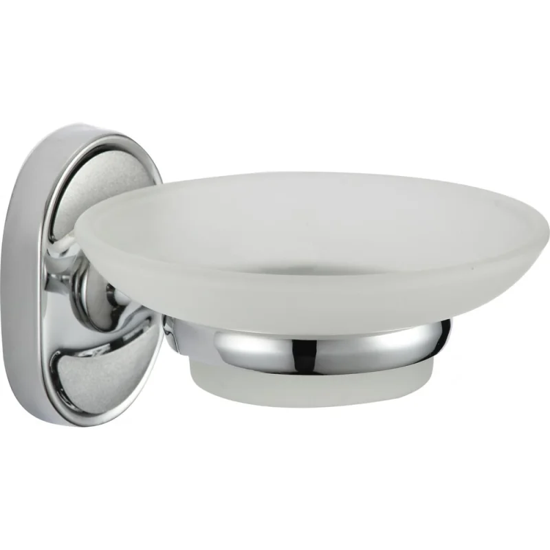 Стеклянная мыльница с держателем Savol хром S-007059 23204