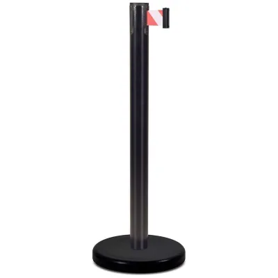 Стойка ограждения RUSBARRIER с лентой 2 м BSLN-Х86332 BLACK red/white
