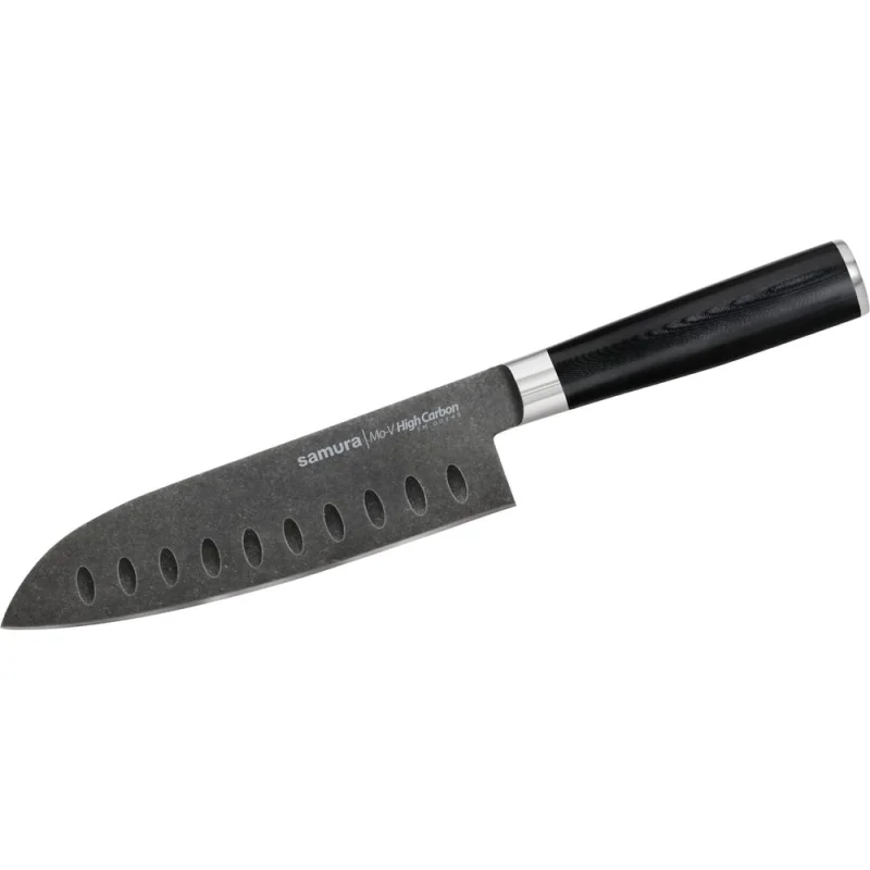 Кухонный нож Сантоку Samura Mo-V Stonewash 180 мм, G-10 SM-0094B/K