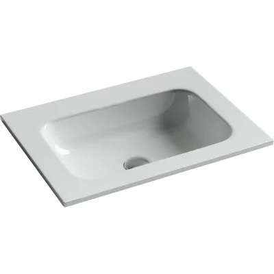 Раковина накладная прямоугольная Ceramicanova Grace, без отверстия под смеситель, 610x457x137мм, цвет белый, арт. CN7011wx