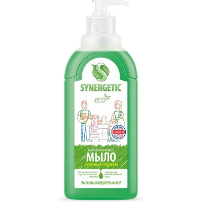 Жидкое биоразлагаемое мыло для мытья рук и тела Synergetic Луговые травы 500 мл 4613720438976 105053/14