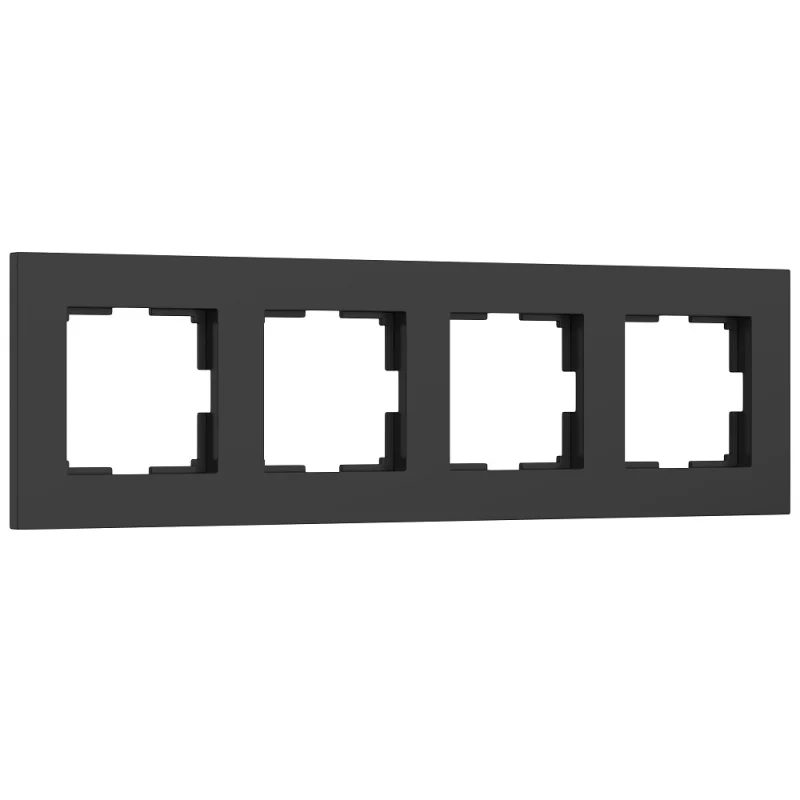 Рамка Werkel Slab четырехместная черная софт (a062802)