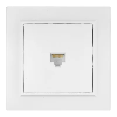 Розетка компьютерная EKF Минск встраиваемая белая RJ45 (ERK01-035-10)