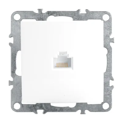 Компьютерная 1-местная розетка STEKKER RJ-45, механизм, серия Эрна, белый PST00-9107-01 39314