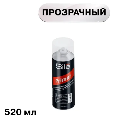 Грунт строительный Sila Pro Primer полимерно-каучуковый аэрозоль 520 мл прозрачный