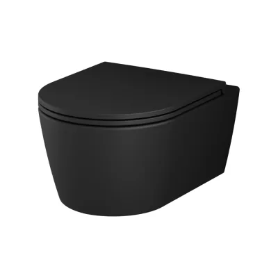 Func подвесной унитаз 49 см FlashClean с сиденьем микролифт, черн мат AM.PM C8F1700MBSC