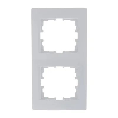 Двухместная вертикальная рамка LEZARD KARINA б/ вст белая 707-0200-152