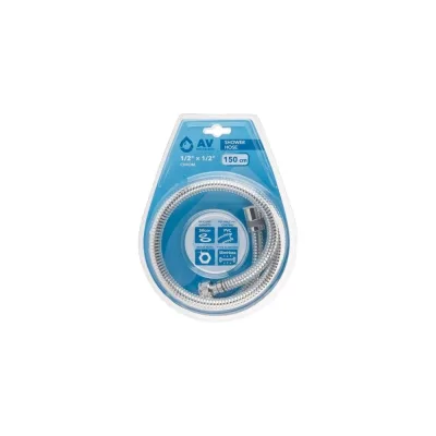 Шланг душевой AV Engineering PVC, 1/2 г-г 150 см, хром AVSSS-117