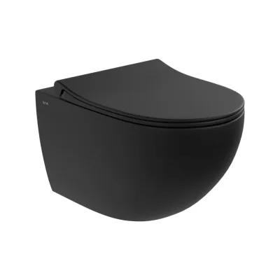 Безободковый подвесной унитаз VITRA Sento, матовый черный 7748B083-0101